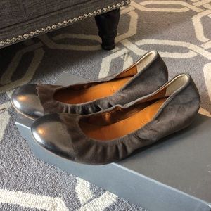 Grey Suede Flats from Anthropologie. Made in Italy